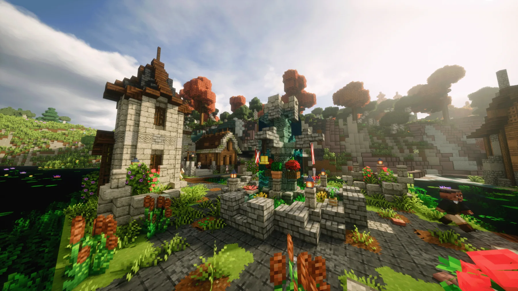 Minecraft village and ruins
